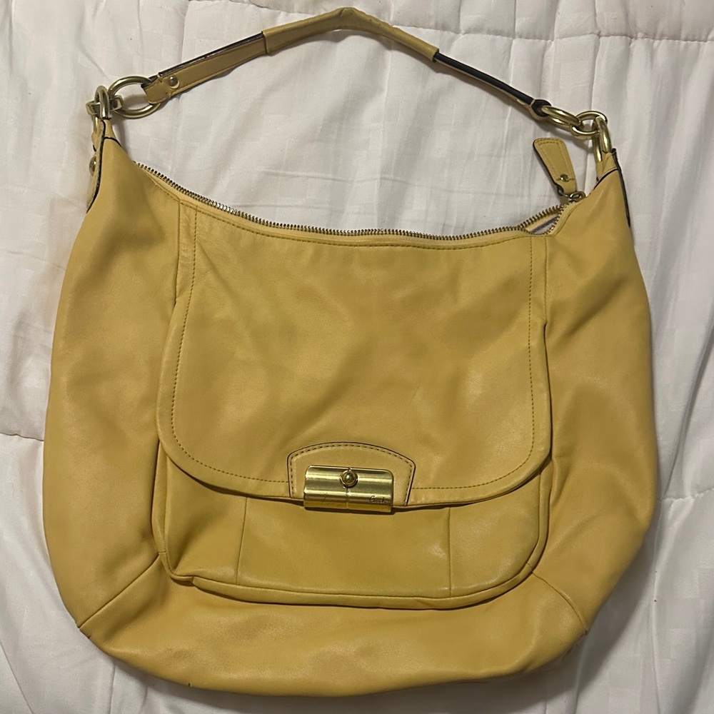 Coach Mustard Leather Hobo Bag